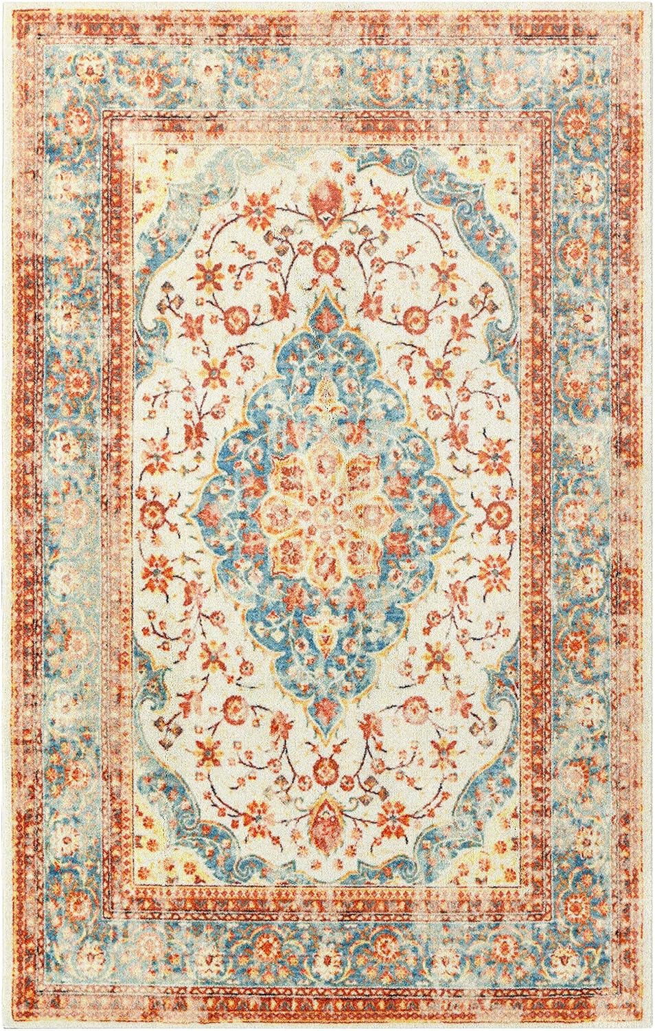 Best peach orange living room rug