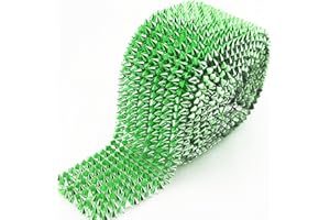 AEAOA Decorative Spike Stud Trim Mesh, 1 Yard Plastic Flatback Roll, Multi-Color, for DIY Crafts and Costumes (Green)