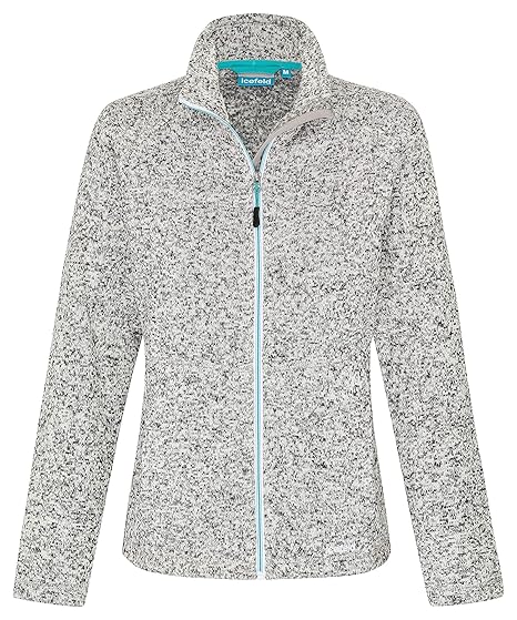 icefeld Damen Fleece Jacke/Fleecejacke in grau meliert oder Marineblau meliert