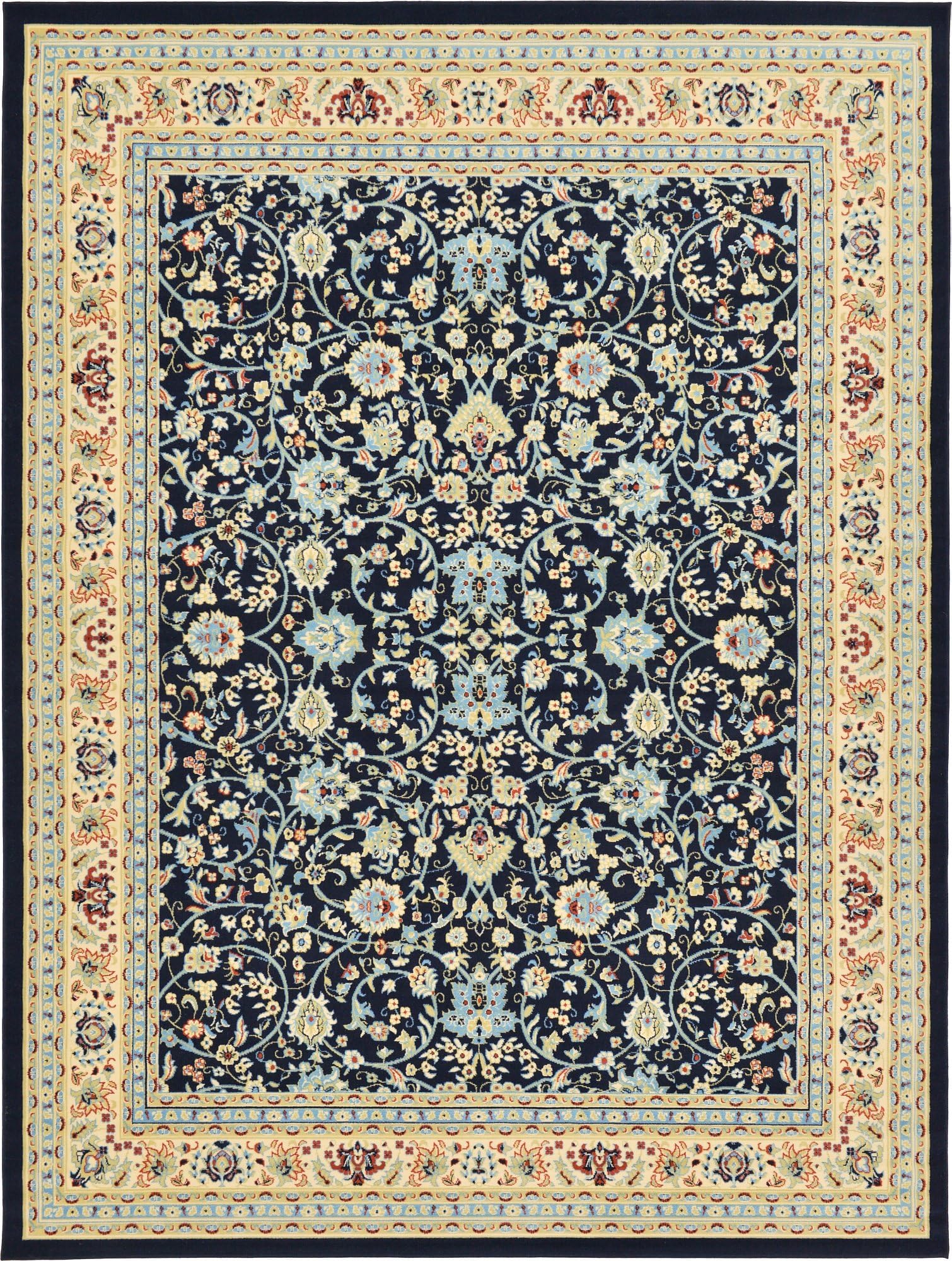 A2Z Rug 10-Feet-by-13-Feet Covent Garden Persian Traditional Design Rug, Navy Blue