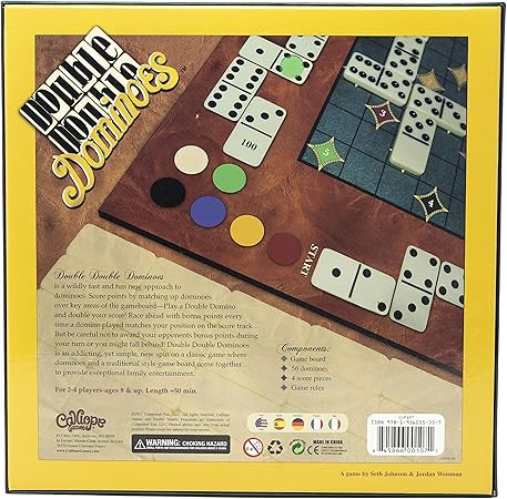 Amazon Com Calliope Games Double Double Dominoes Game With Board