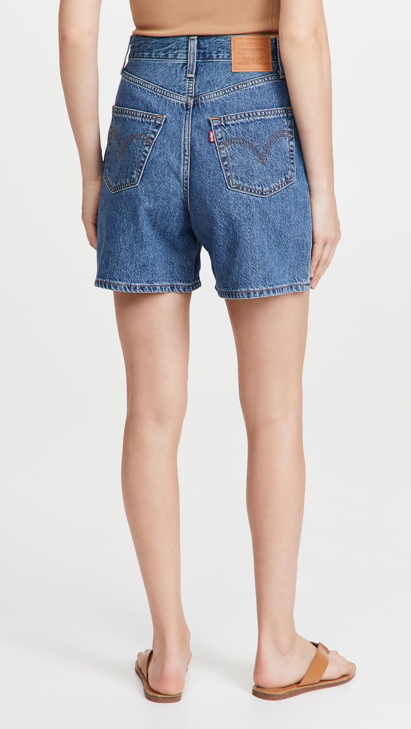 Levi's Women's Pleated Ribcage Shorts at  Women’s Clothing store