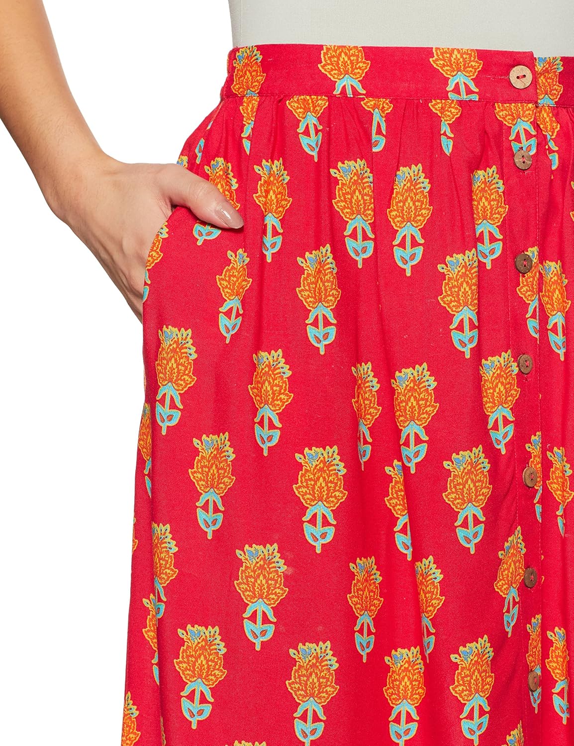global desi women's a-line midi skirt