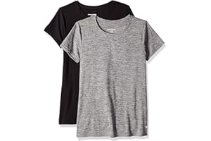 Amazon Essentials Women's Active Quick Dry Tech Stretch Short-Sleeve Crewneck T-Shirt (Available in Plus Size), Multipacks
