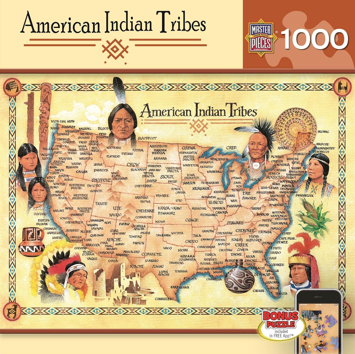Masterpieces American Indian Tribes Jigsaw Puzzle (1000Piece) by