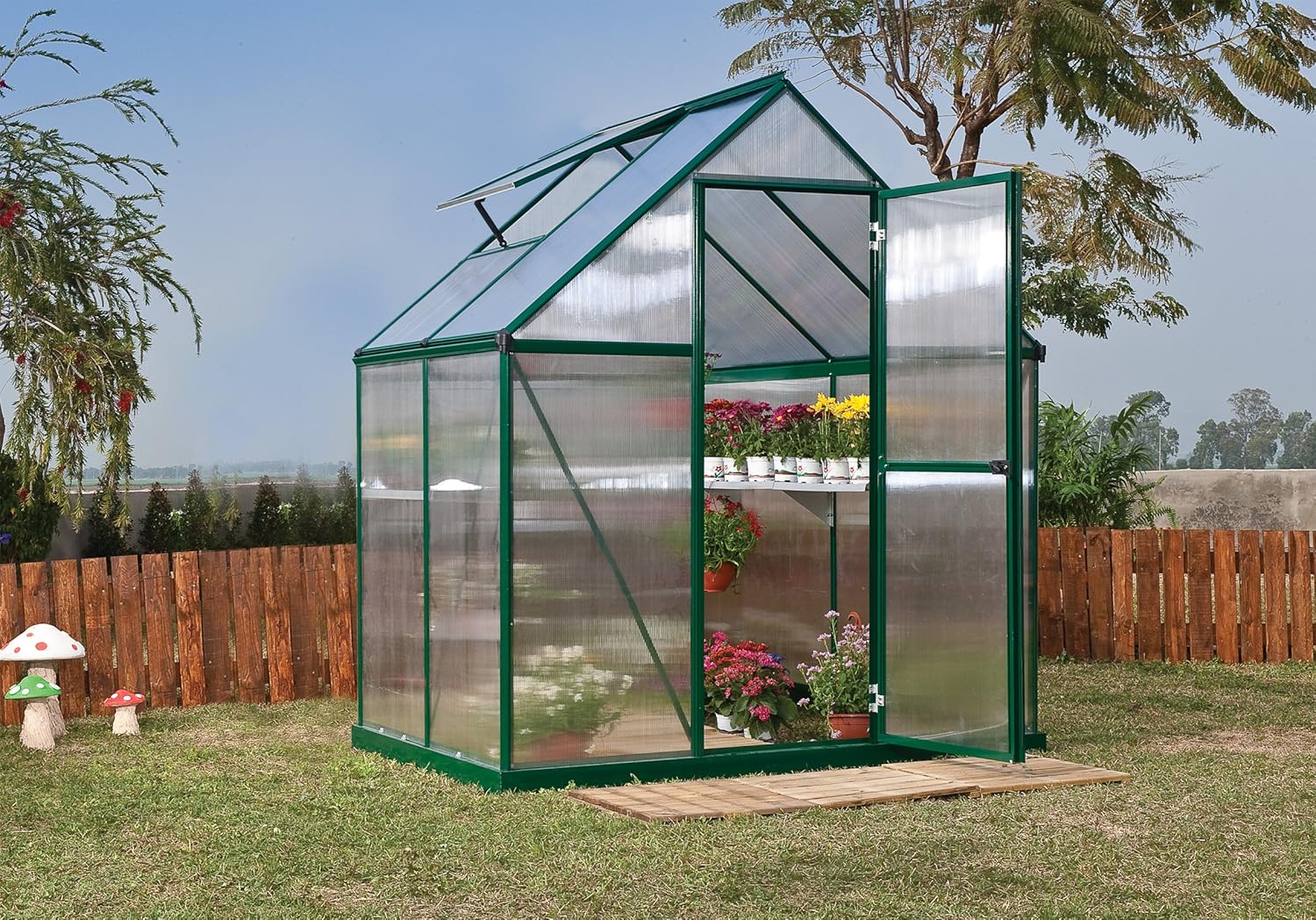 Greenhouses & Accessories Palram HG5005PH Mythos Greenhouse Silver 6x4