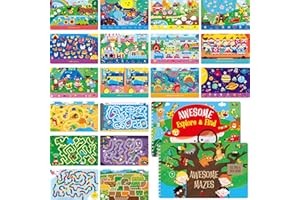 SpriteGru 2 Travel Game Pads, 60 Dry Erase Activities Games Reusable & Erasable Book, Fun Brain Challenge Games Interesting Educational Toy and Learning Tool for Road Trip Airplane Travel