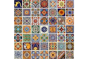 COLOR Y TRADICIÓN 100 Mexican Tiles 4x4 Handpainted Hundred Pieces 50 Different Designs