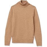 Amazon Essentials Men's Long-Sleeve Soft Touch Cotton Blend Turtleneck Sweater, Ribbed