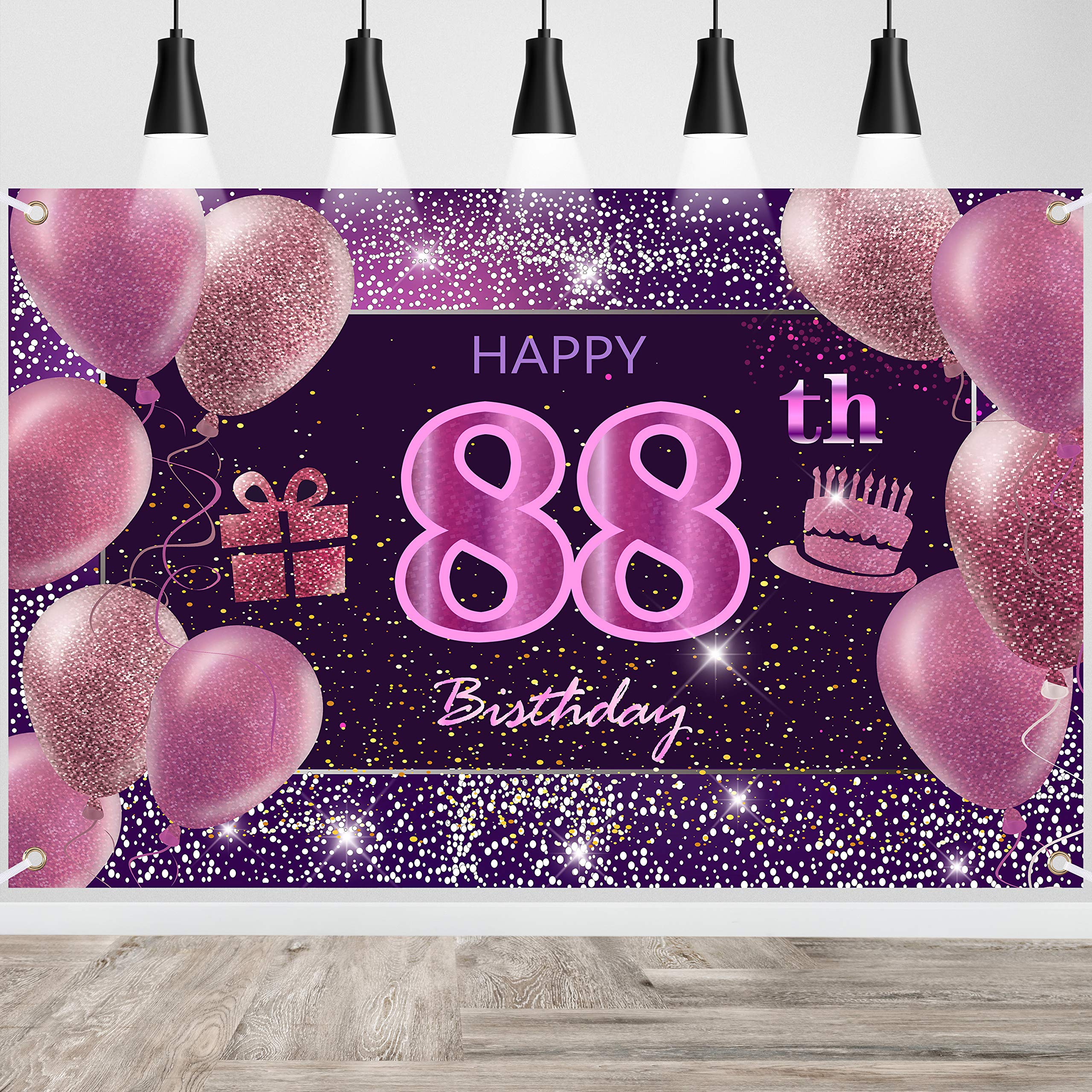 IMISI Happy Birthday Banner & Backdrop Decorations - Pink, Perfect for Parties