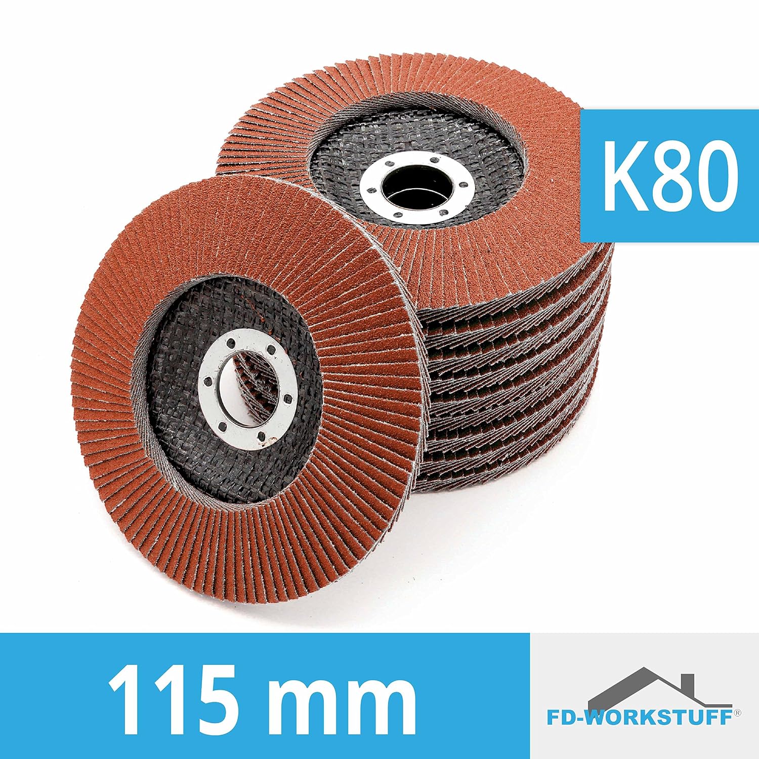 Flap Grinding Discs │ brown │ 10 pieces │ diameter 115 mm │ grain 80 │ Standard │ Fan Discs │ Sanding Sheets - Image 5
