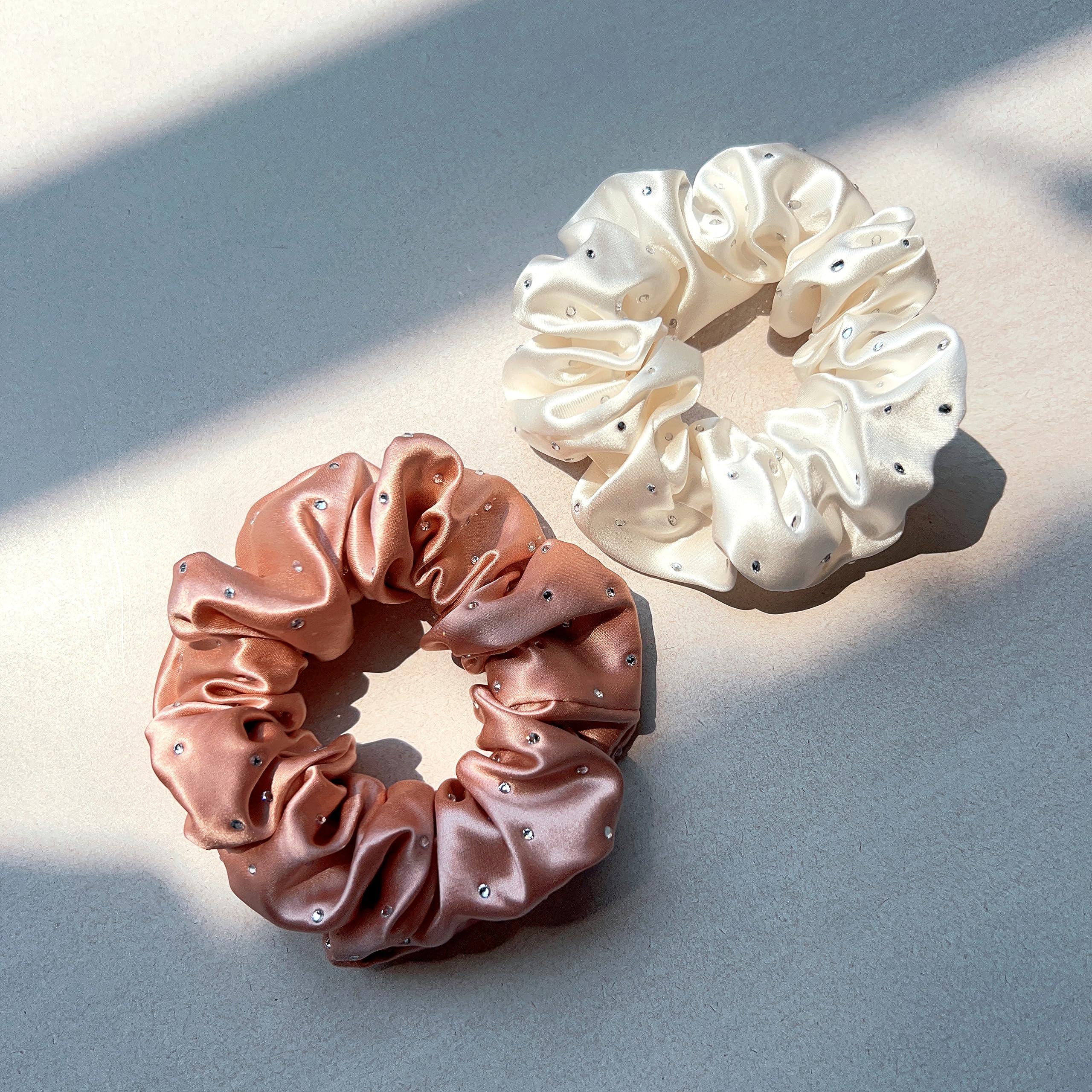 townssilk Silk Skinnie Hair Bobbles hairscrunchies 100% Pure Mulberry Silk 22 Momme Hair Friendly Luxury Elastic Hair Bobbles Colour Luxury diamonds — image 1