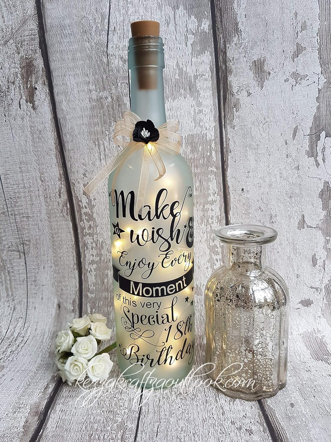 Personalised Light Up Bottle, Special Birthday 18th, 21st, 30th, 40th