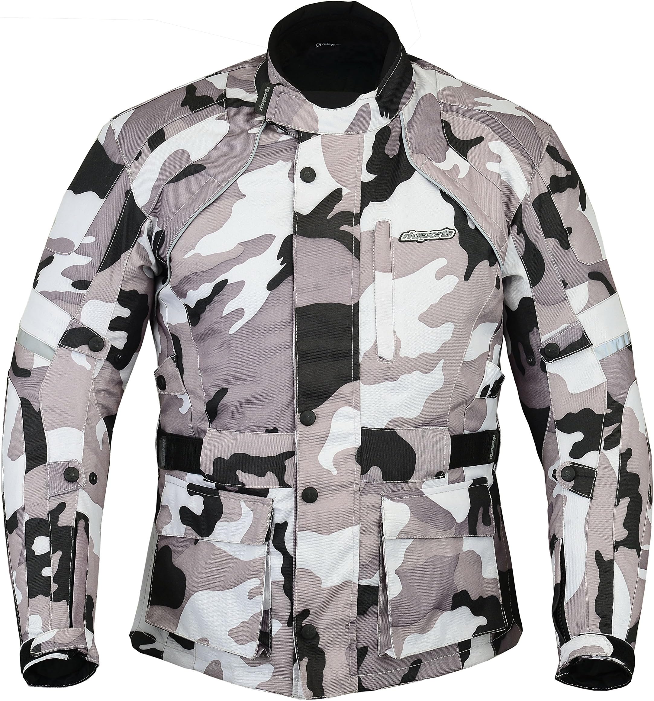 RKsports Camoulflage Grey Black Army Cordura Motorcycle Motorbike Jacket