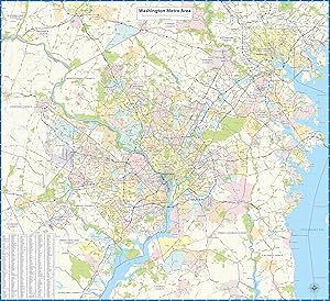 Washington DC Metro Area Laminated Wall Map (46