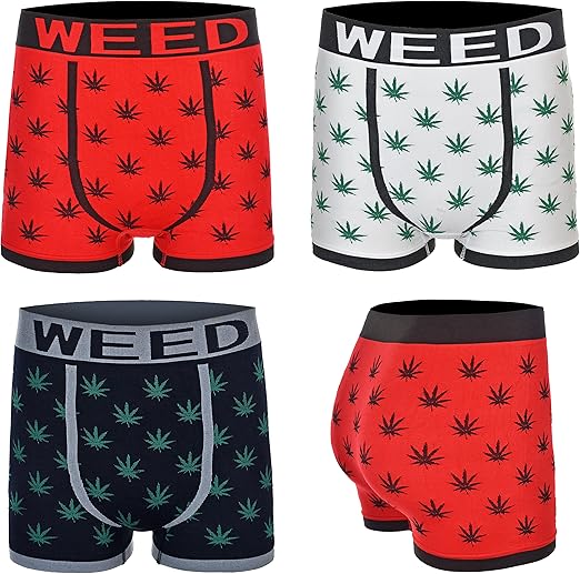 Ganja Marijuana Weed Leaf Boxer Shorts Beiefs Trunks Underwear Amazon