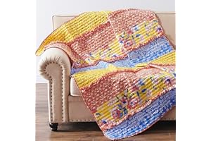 Greenland Home Skylar Ruffle-Embellished Throw Quilt, Calico, 50x60-inch