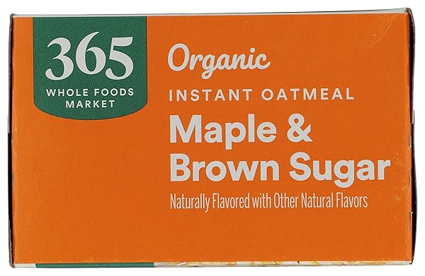 365 BY WHOLE FOODS MARKET, ORGANIC MAPLE & BROWN SUGAR INSTANT OATMEAL PACKETS, 1.41 OUNCE (PACK OF 8)
