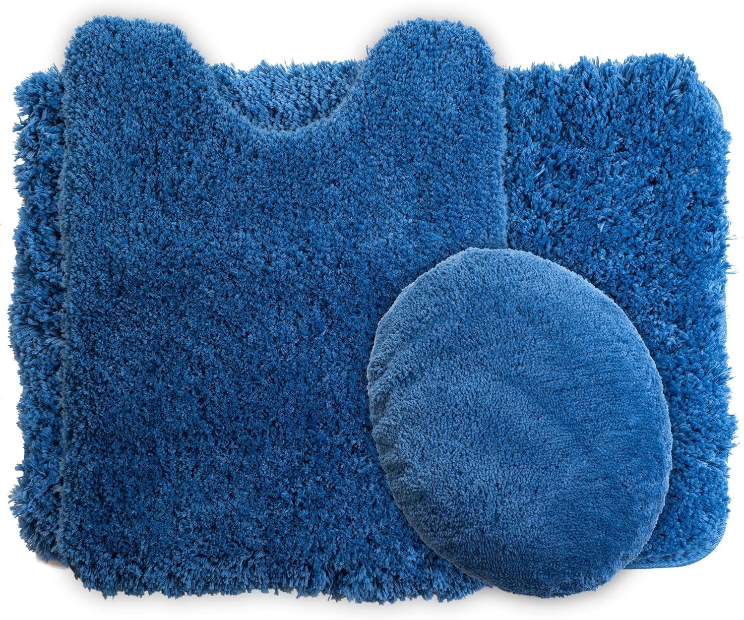 Lavish Home 3 Piezas Super de Peluche Antideslizante Alfombra de baño