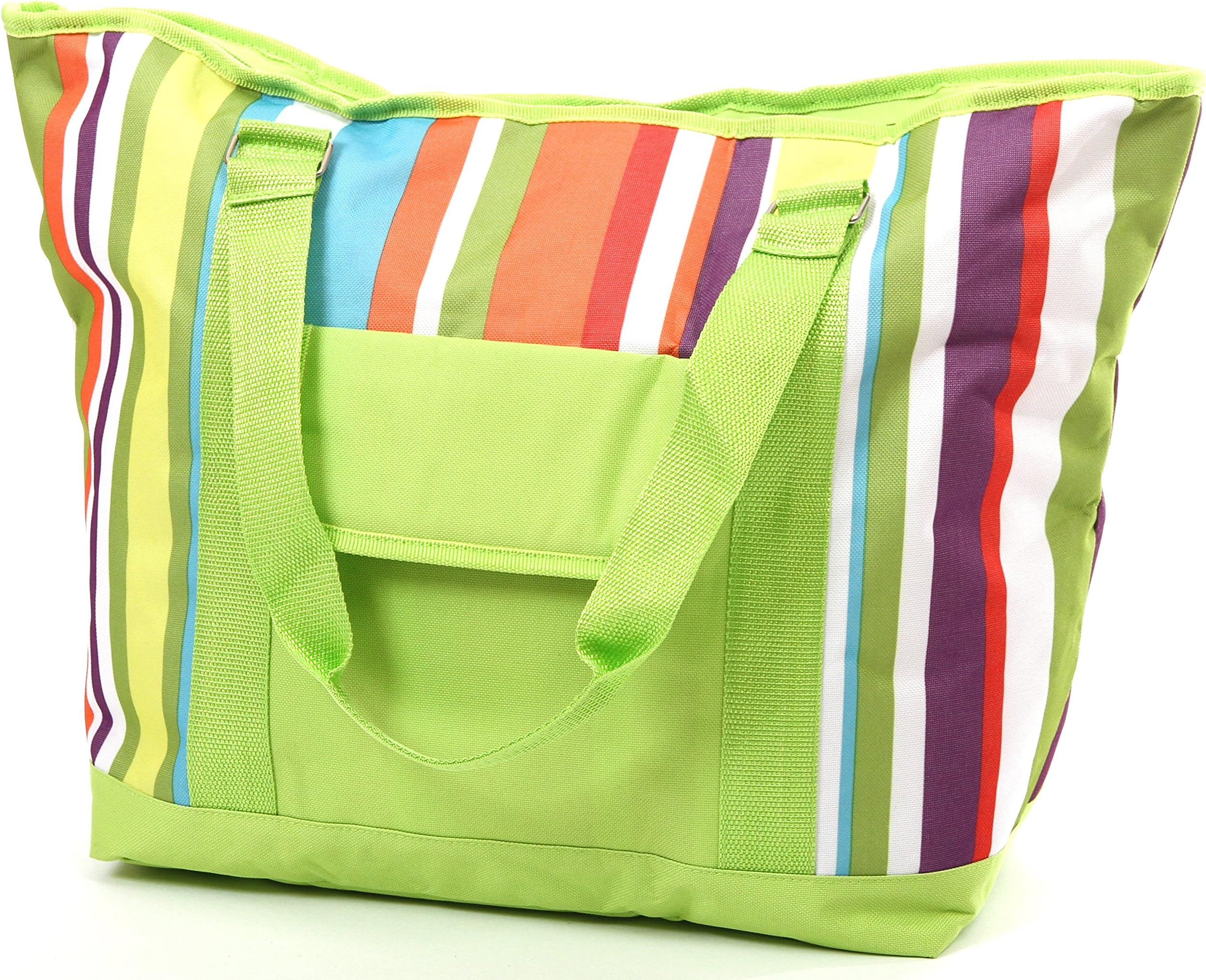 Sublime Outdoors GP-007 Monaco Insulated Hand Bag, 15 by 15.75 by 6.25", Green Lines