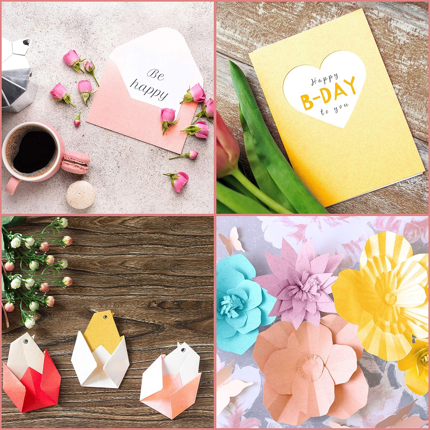 - A4 Talla Papel Decorado Metálico 6 Colores Envolver Regalos Flores