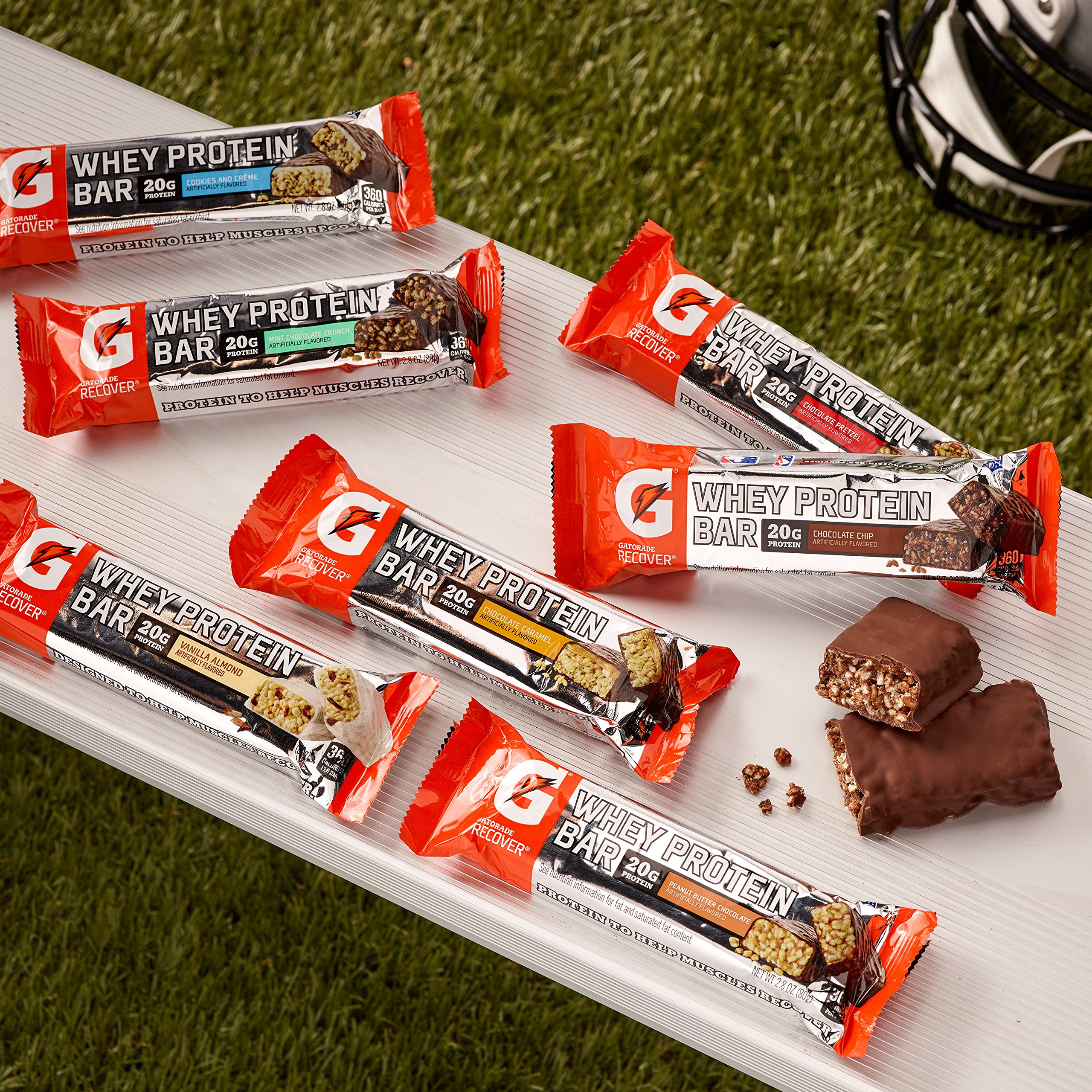 Gatorade Whey Protein Recover Bars, Peanut Butter Chocolate, 2.8 ounce bars (Pack of 12)