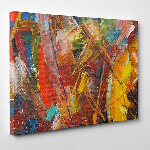 title=QUADRO SU TELA CANVAS- INTELAIATO- PRONTO DA APPENDERE- ASTRATTO Pollock Style-