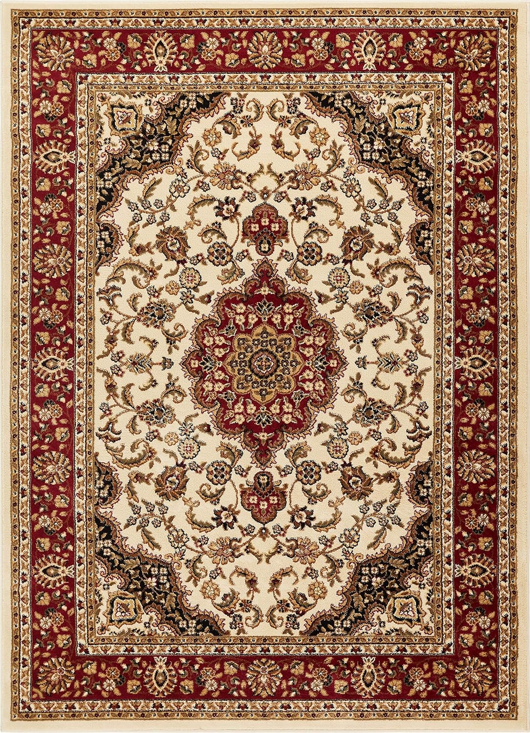 Well Woven Barclay Medallion Kashan Ivory Traditional Area Rug 9'3'' X 12'6''
