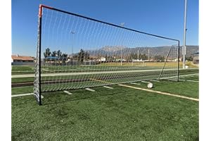 Vallerta 24 x 8 Ft.Regulation Size Soccer Goal w/Weatherproof HDPE Net. 50MM Diameter Industrial Grade Black Powder Coated Galvanized Steel. Portable 8x24 Foot Training Aid. ONE Year Warranty!