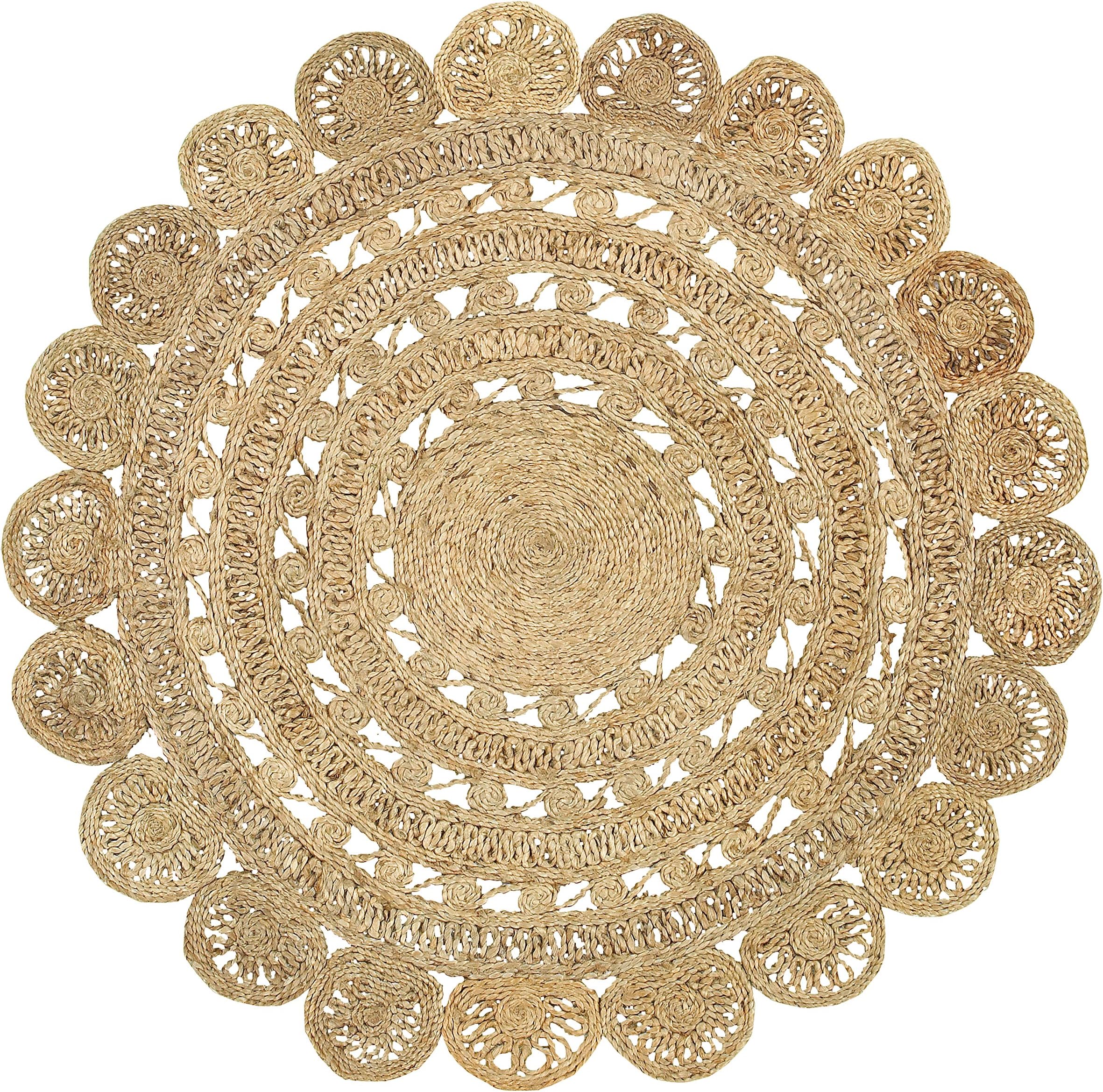 Sunshine Golden Natural Jute Area Rug