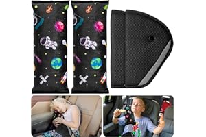 R HORSE 4Pack Seatbelt Pillow Seat Belt Covers, Universe Cartoon Pattern Adjust Shoulder Pads Soft Seat Belt Strap Cover Headrest for Children Baby