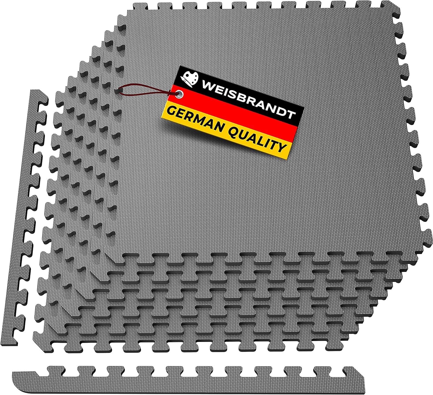 WEISBRANDT Puzzle Exercise Workout Mat, EVA Foam Interlocking Tiles, for Gym, MMA, Home, Workshops, Basement, Fitness Room, Outdoor Areas, 3/4" Black: Sports & Outdoors