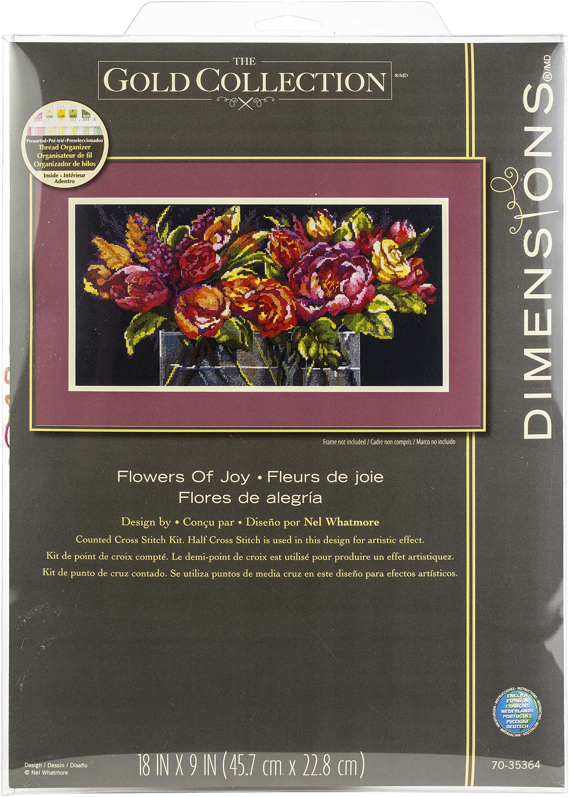 Dimensions Counted Cross Stitch Kit: Flowers of Joy, Various, One