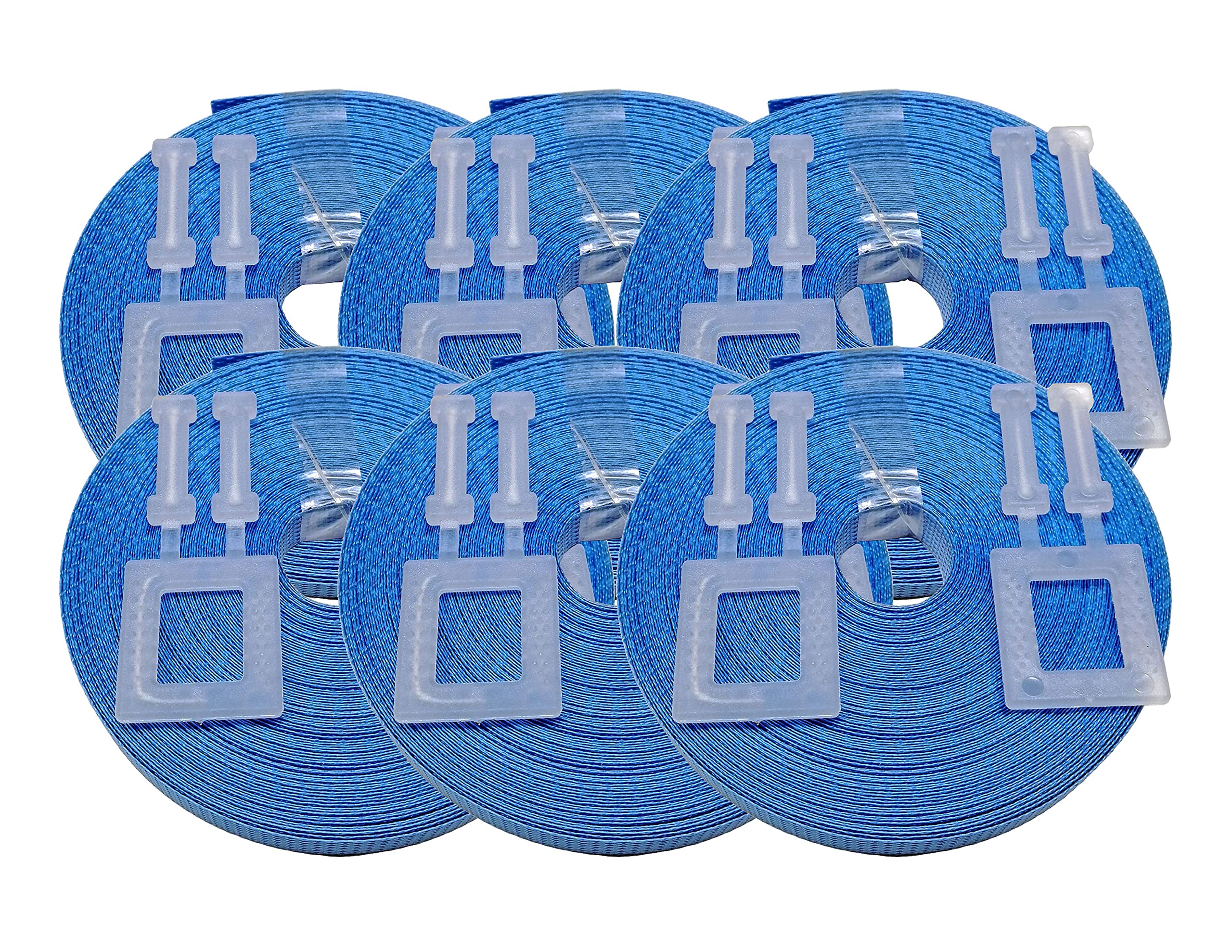 Pallet strapping kit Blue 15m x 12mm with 2 plastic buckles, 6 pack