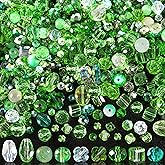 636pcs St. Patrick's Day Glass Beads for Jewelry Making - Green Crystal Beads Sparkly Faceted Beads Hole Drilled DIY for St. Patrick's Day Bracelets Craft Earrings Bracelet Necklace Jewelry Making