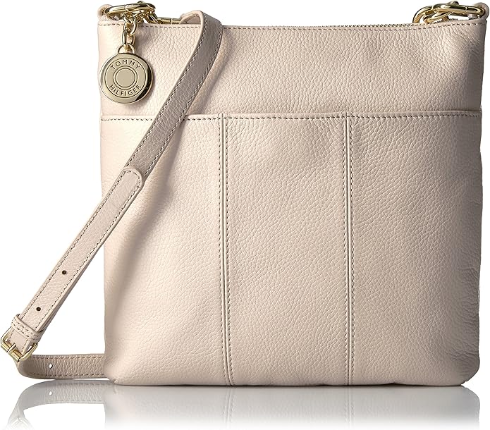 Tommy Hilfiger Crossbody Bag for Women TH Leather, Blush Handbags