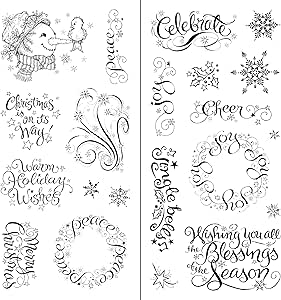 Inkadinkado Set Di 3 Timbri In Legno Natalizi Con Rametti, Pigne E Agrifoglio – Per Scrapbooking, Biglietti Auguri E Decorazioni Fai-da-te - 2