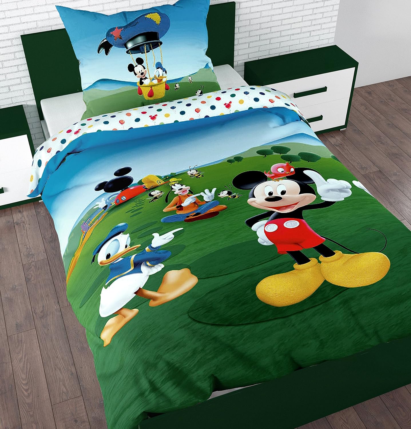 Disney Mickey Mouse Clubhouse Bedding Set For Kids Single Multi With Pilllowcase Amazon Co Uk Kitchen Home