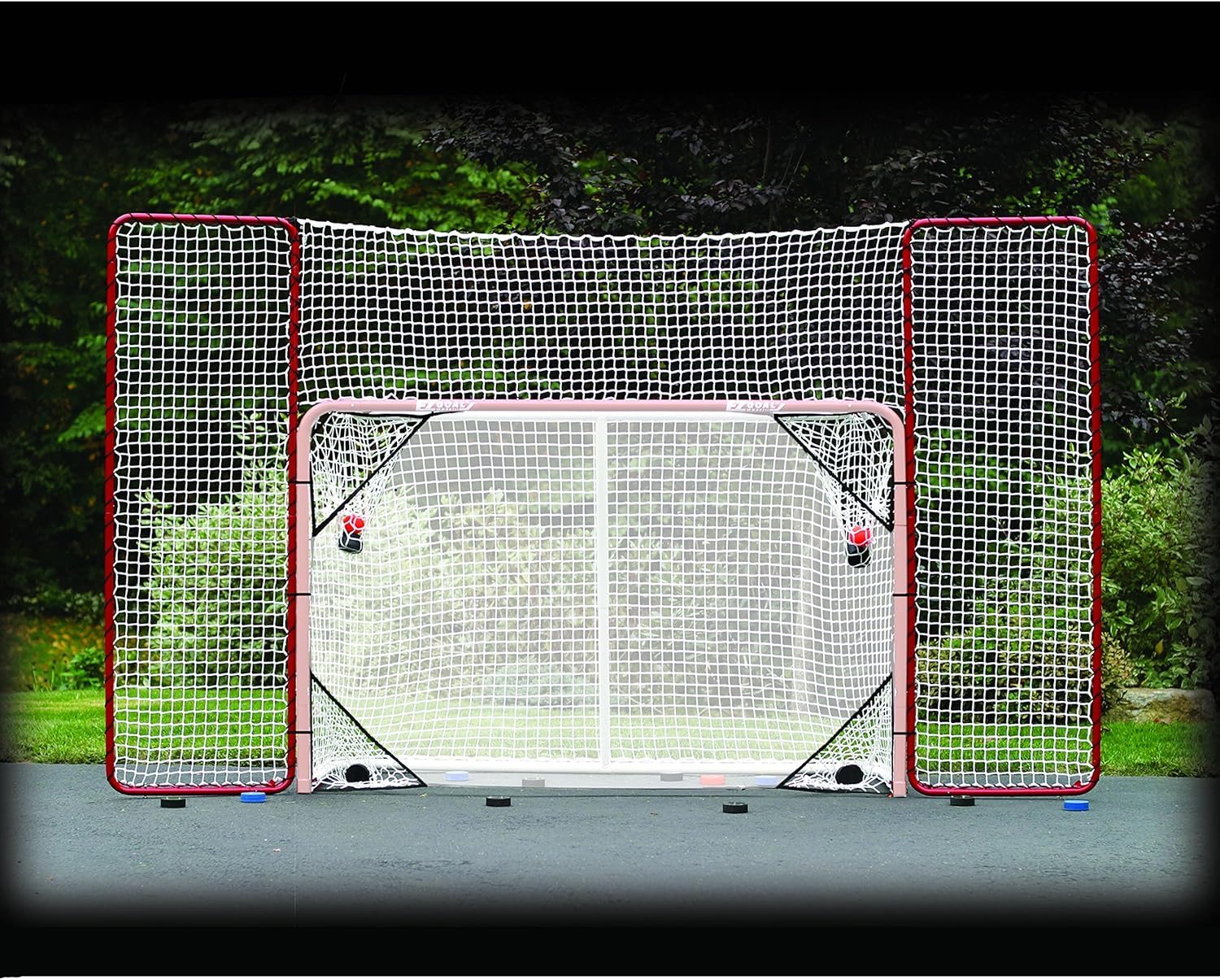 EZGoal Hockey Backstop Kit with Targets, Red/White : Hockey Goal Targets : Sports & Outdoors