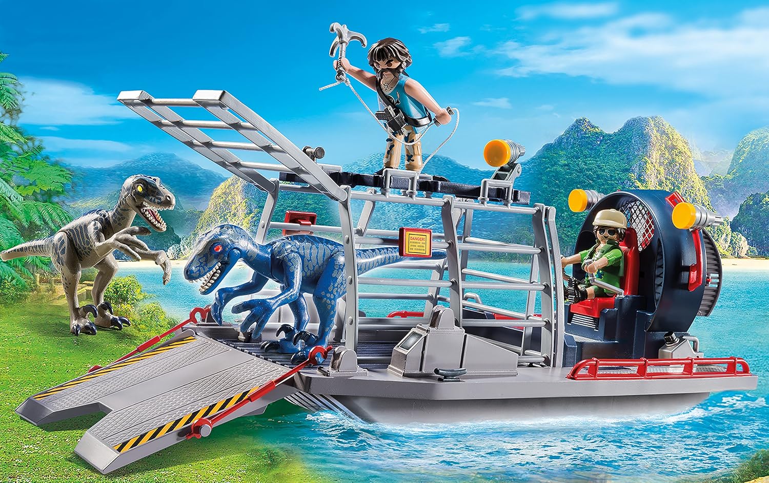 Playmobil bateau dinosaure Clearance