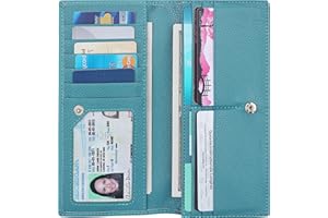 Lavemi Ultra Slim Thin Leather Women Wallet RFID Blocking Credit Card Holder Bifold Long Ladies Billfold