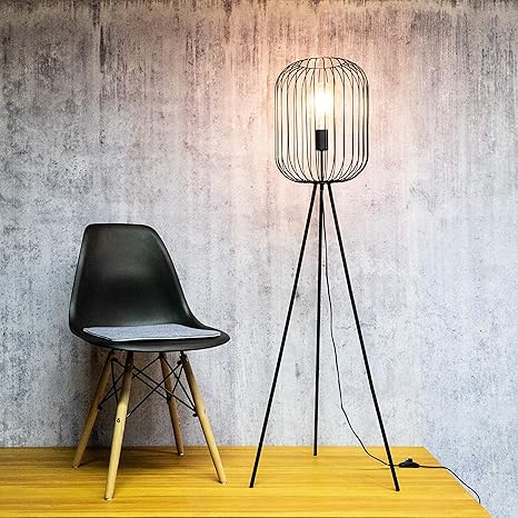 Staande Lamp Zwart Metaal Woonkamerlamp In Industrieel Design Designerlamp Metaal Zwarte Staande Lamp Modern Amazon Nl