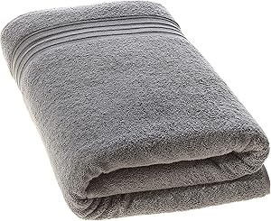 Hammam Linen Jumbo Bath Sheets 35 x 70 Inches Soft and Absorbent, Premium Quality 100% Cotton Large Bath Towels (Cool Grey, Bath Sheet)