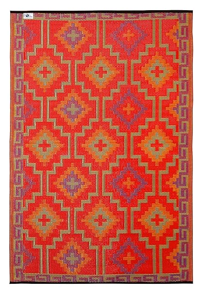 Fab Habitat Lhasa - Orange & Violet (4 X 6)