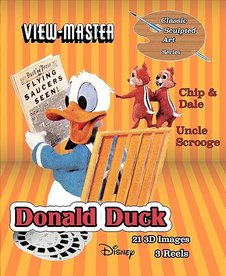 Amazon Viewmaster クラシックディズニー ドナルドダック カルプテッドアート アンクル スクルージおじ チップ アンド デール ヒューイ デューイ ルイ 3 リール 3 ストーリー おもちゃ おもちゃ