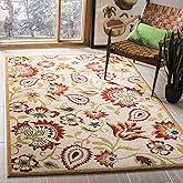 SAFAVIEH Newbury Collection Accent Rug - 3' x 5', Ivory & Gold, Floral Country Design, Non-Shedding & Easy Care, Ideal for Hi