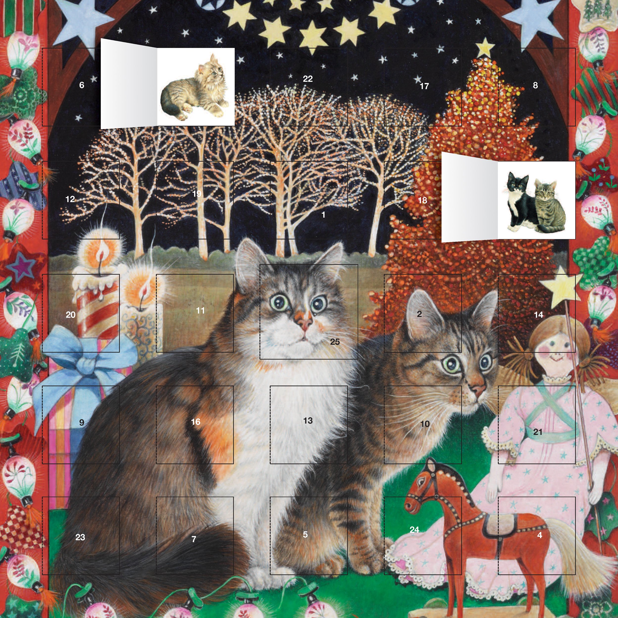 Traditional Meowy Christmas Cats Advent Calendar Caltime 230 X 230 Mm