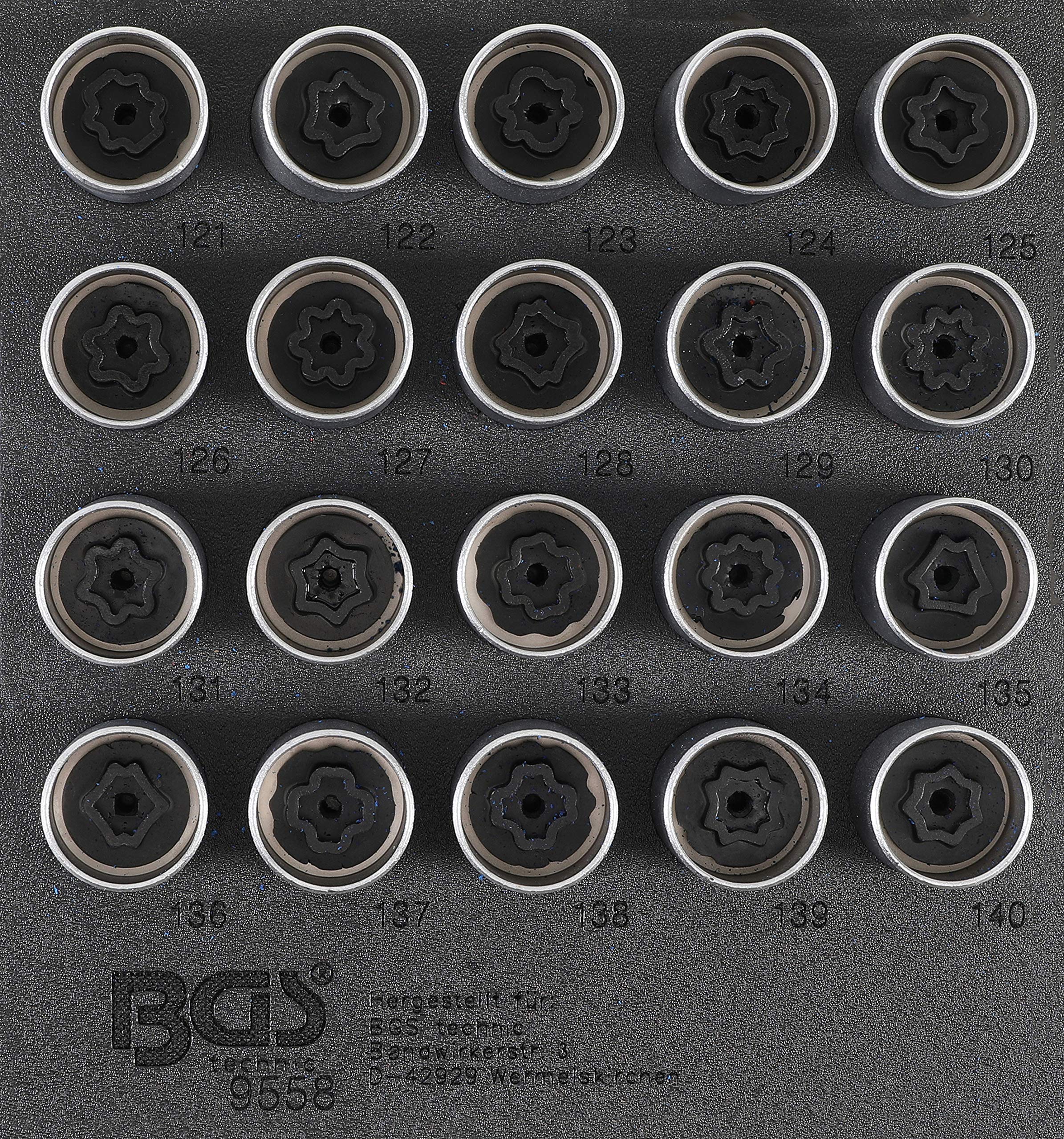 BGS 9558 | Tool Tray 1/6: Rim Lock Socket Set for Opel / Vauxhall (Version C) | 20 pcs. — image 1