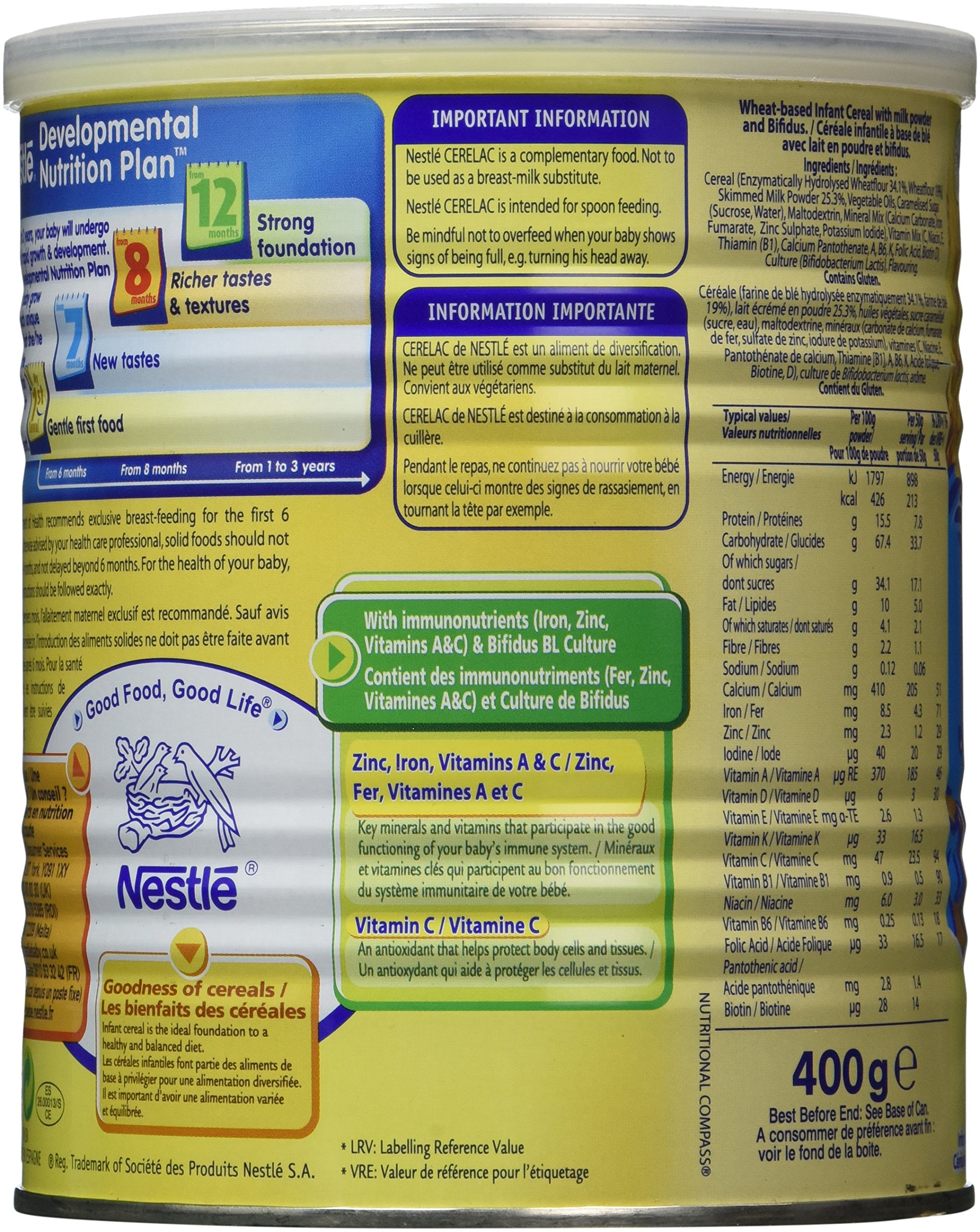 Nestle Cerelac Wheat With Milk - 400g (England) by Nestle