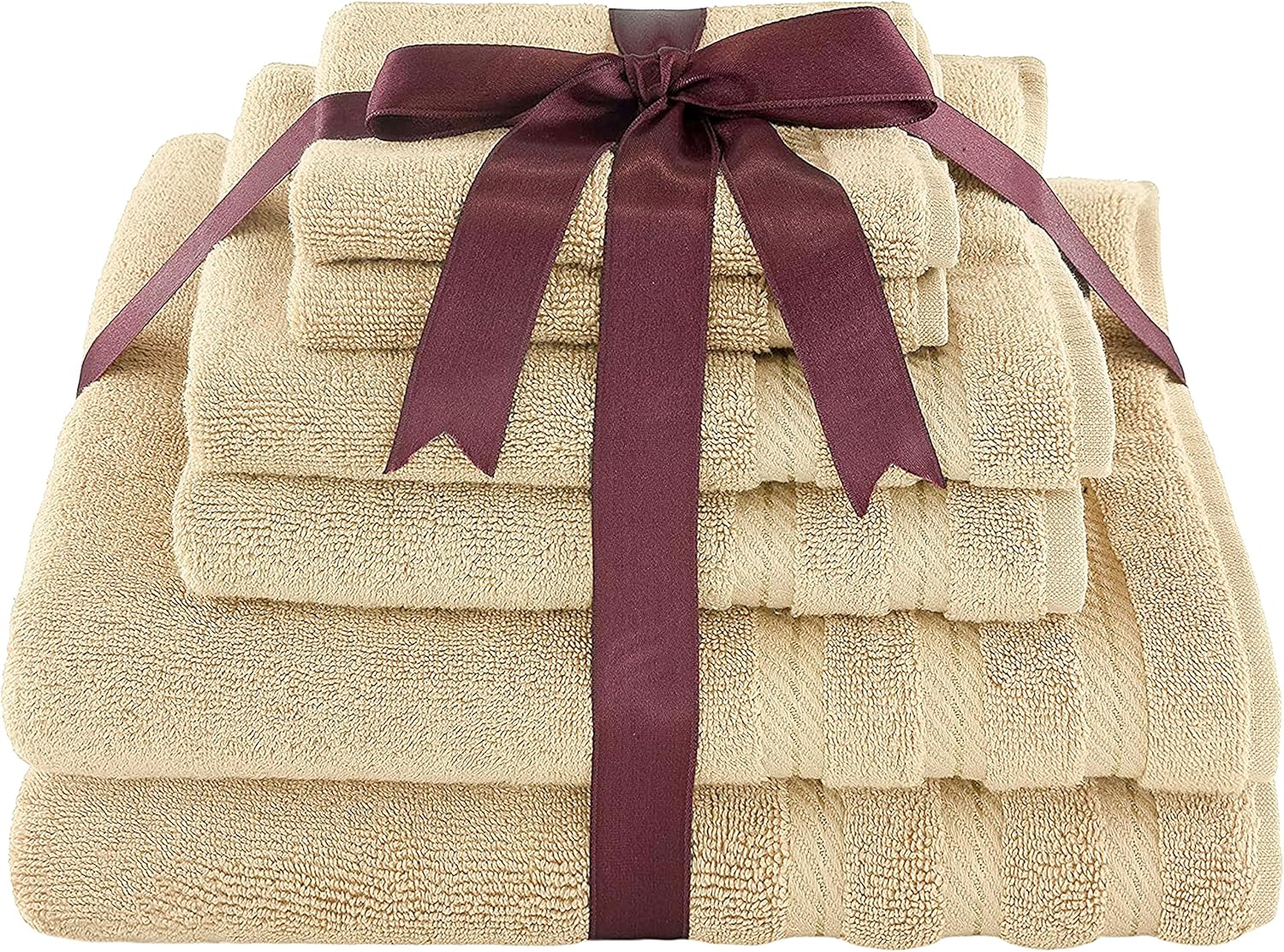 American Soft Linen Towel Set, 2 Bath Towels 2 Hand Towels 2 Washcloths Super Soft and Absorbent 100% Turkish Cotton Towels for Bathroom and Kitchen Shower Towel [Worth $72.95] Sand Taupe: Kitchen & Dining